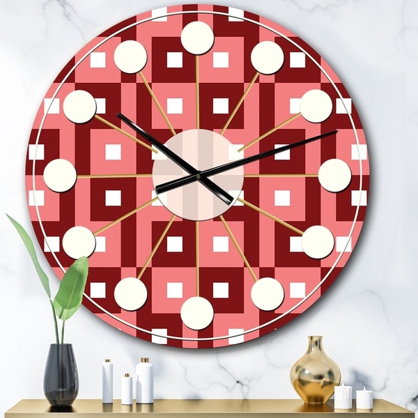 Designart 'Retro Abstract Pattern Design IV' Mid-Century wall clock