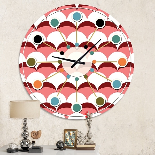 Designart 'Geometrical Retro Design V' Mid-Century wall clock