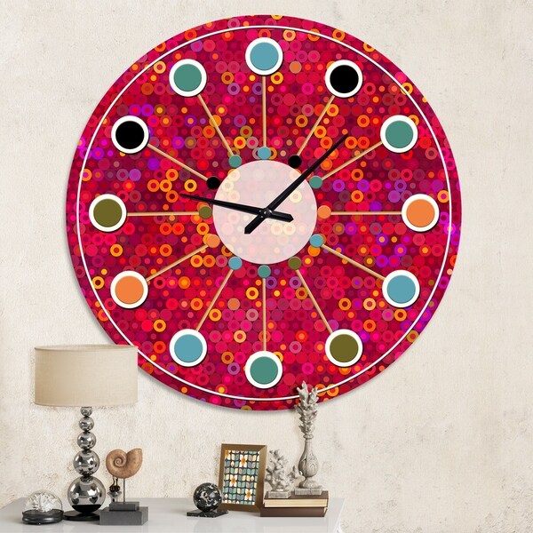 Designart 'Circular Retro Design III' Mid-Century wall clock