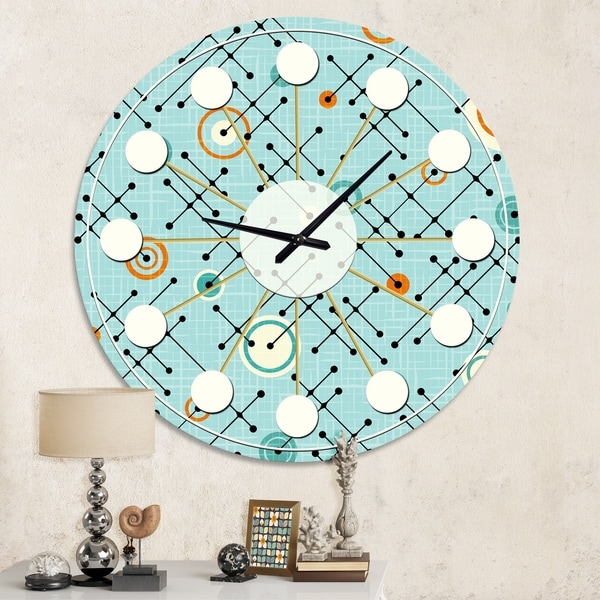 Designart 'Retro Abstract Design XIV' Mid-Century wall clock