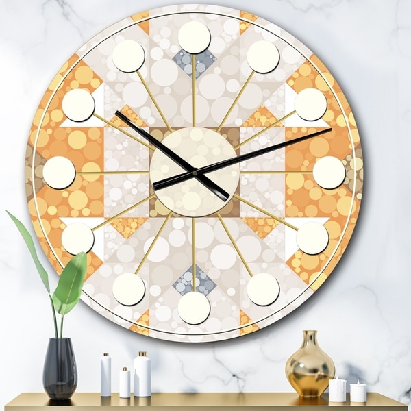 Designart 'Geometric Retro Design I' Mid-Century wall clock