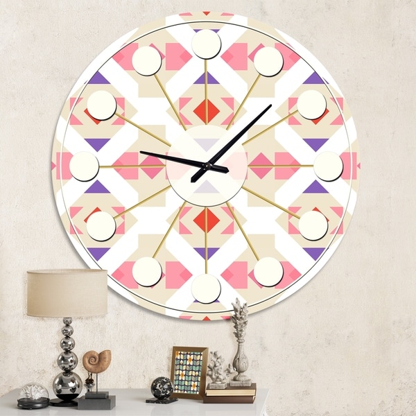 Designart 'Triangular Retro Design VII' Mid-Century wall clock