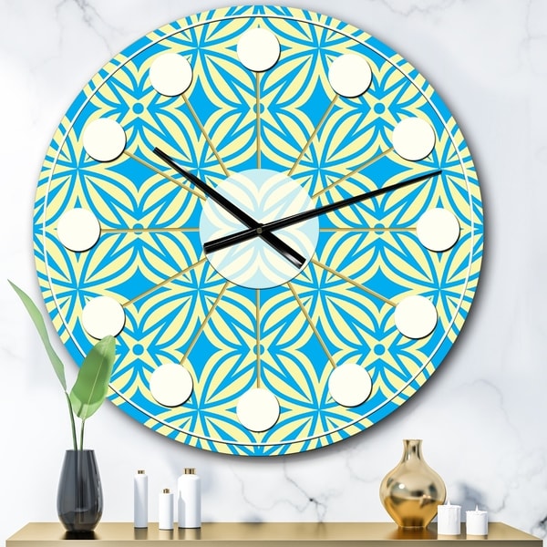 Designart 'Retro Ornamental Design I' Mid-Century wall clock