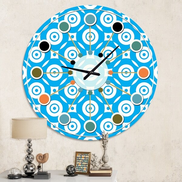 Designart 'Retro Ornamental Design IV' Mid-Century wall clock