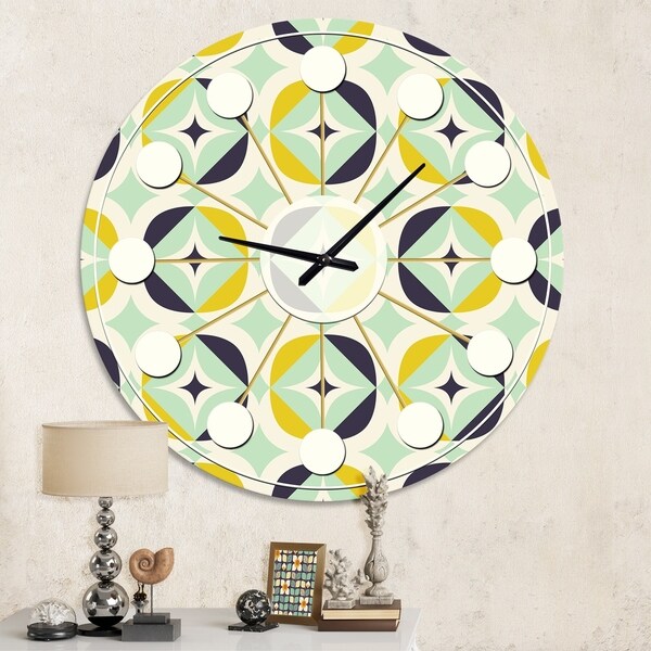 Designart 'Diamond Retro V' Mid-Century wall clock