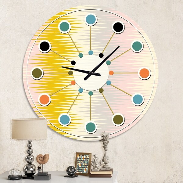 Designart 'Retro Abstract Design IV' Mid-Century wall clock