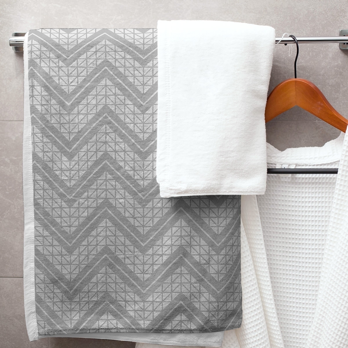 gray chevron bath towels