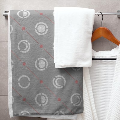 Gray Color Accent Moon Phases Bath Towel - 30 x 60