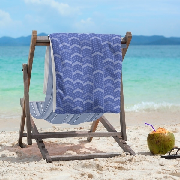 Monochromatic Lined Chevrons Beach Towel - 36 x 72