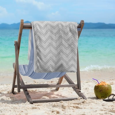 Classic Hand Drawn Chevron Pattern Beach Towel - 36 x 72