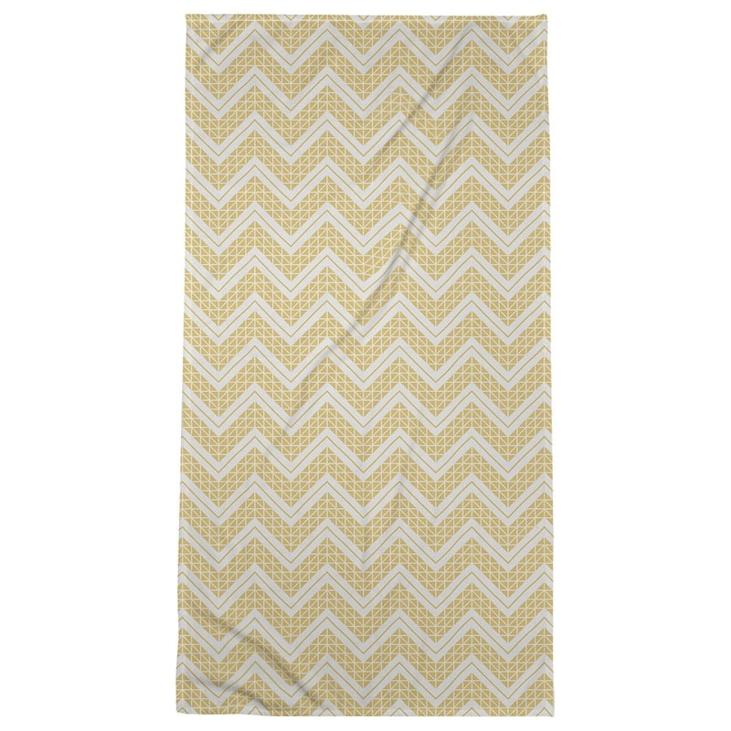 Reverse Classic Hand Drawn Chevrons Beach Towel - 36 x 72