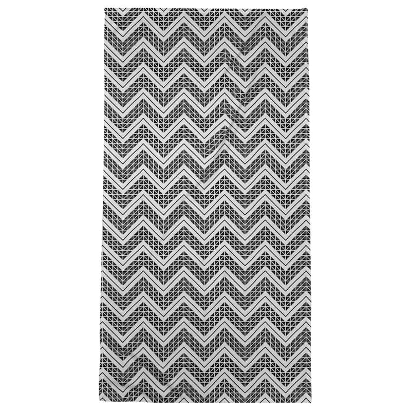 Reverse Classic Hand Drawn Chevrons Beach Towel - 36 x 72