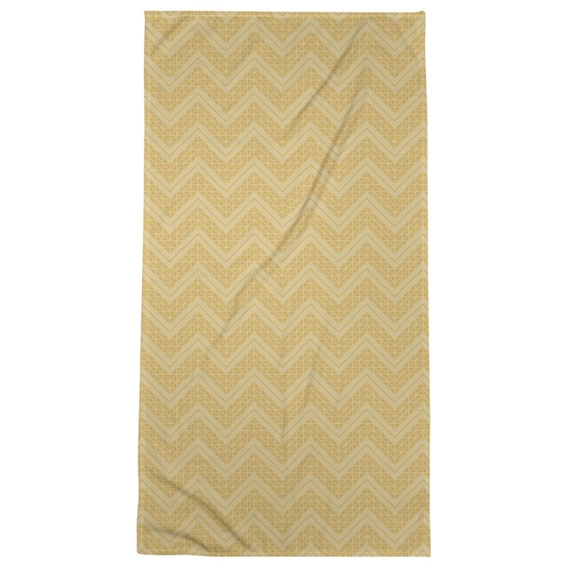 Reverse Monochromatic Hand Drawn Chevrons Beach Towel - 36 x 72