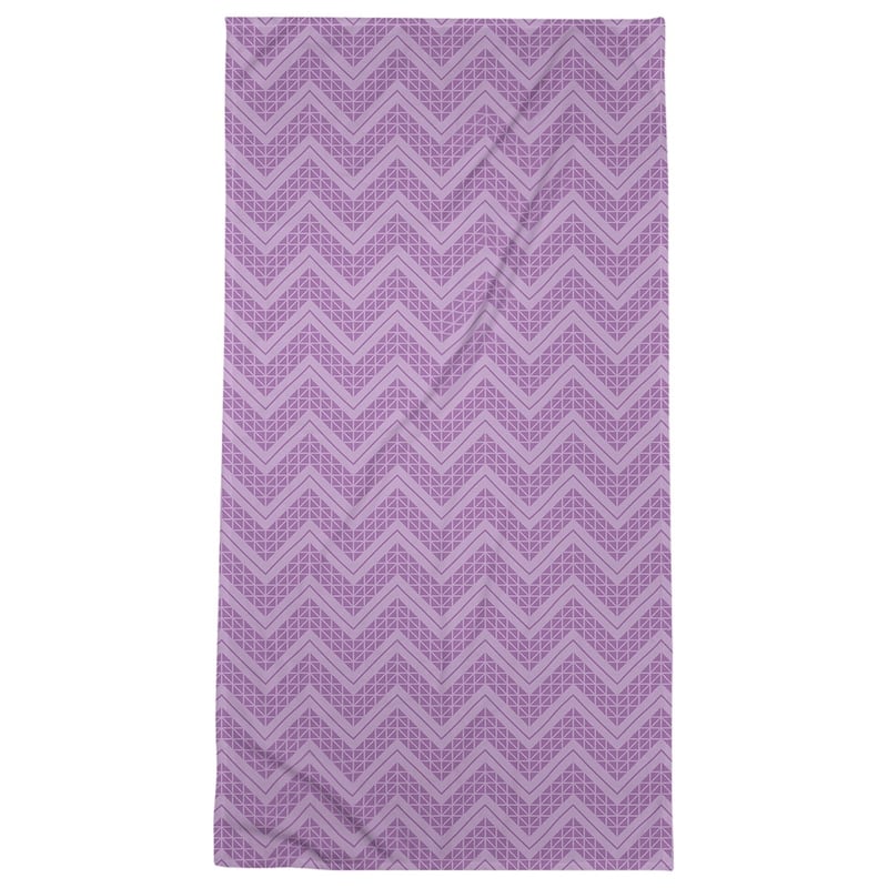 Reverse Monochromatic Hand Drawn Chevrons Beach Towel - 36 x 72