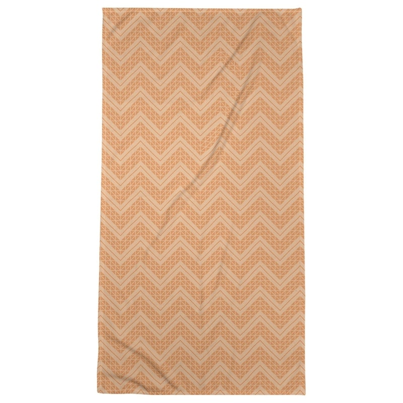 Reverse Monochromatic Hand Drawn Chevrons Beach Towel - 36 x 72