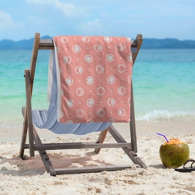 Pastel Moon Phases Pattern Beach Towel - 36 x 72