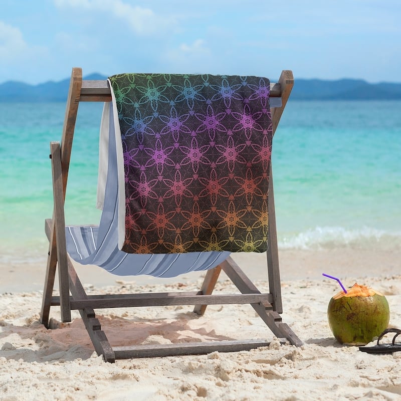 Classic Ornate Circles Beach Towel - 36 x 72 - Microfiber - Rainbow