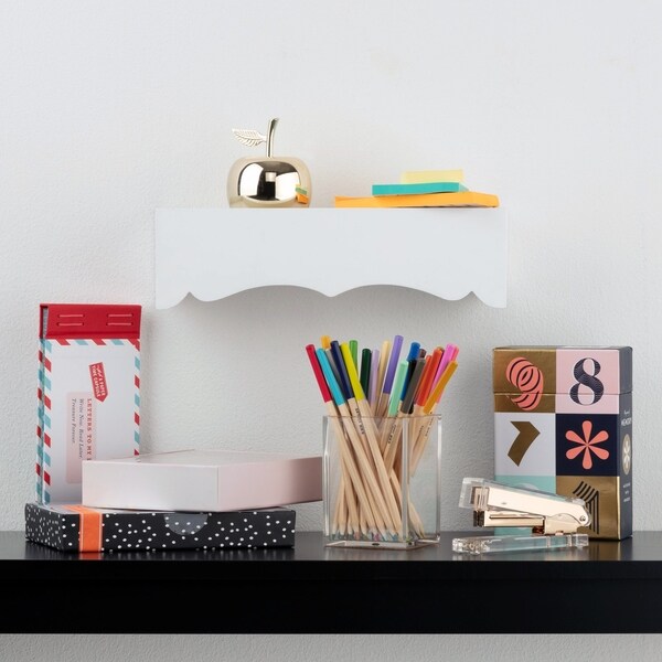 Burnes of Boston Scalloped Angled Floating Ledge Shelf