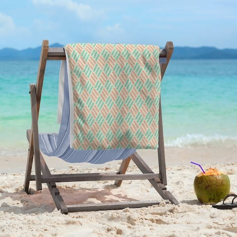 Full Color Stripe Diamonds Beach Towel - 36 x 72