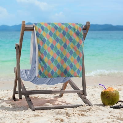 Retro Diamonds Beach Towel - 36 x 72