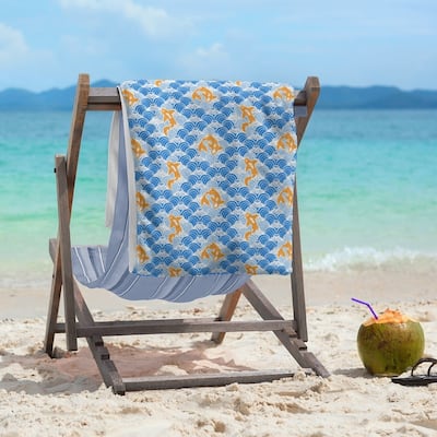 Porch & Den Aloma Koi Fish & Waves Beach Towel - 36 x 72