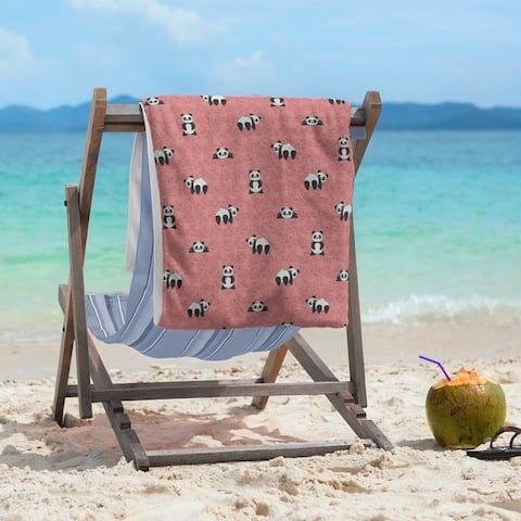 Porch & Den Bauman Panda Pattern Beach Towel - 36 x 72
