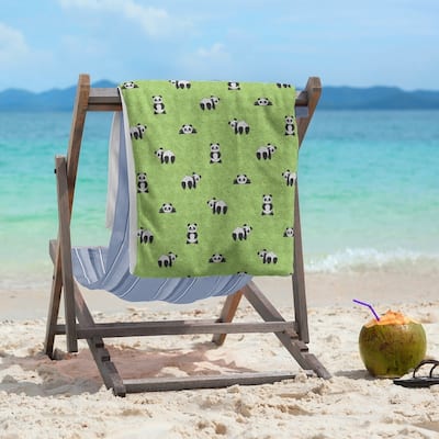 Porch & Den Bauman Panda Pattern Beach Towel - 36 x 72