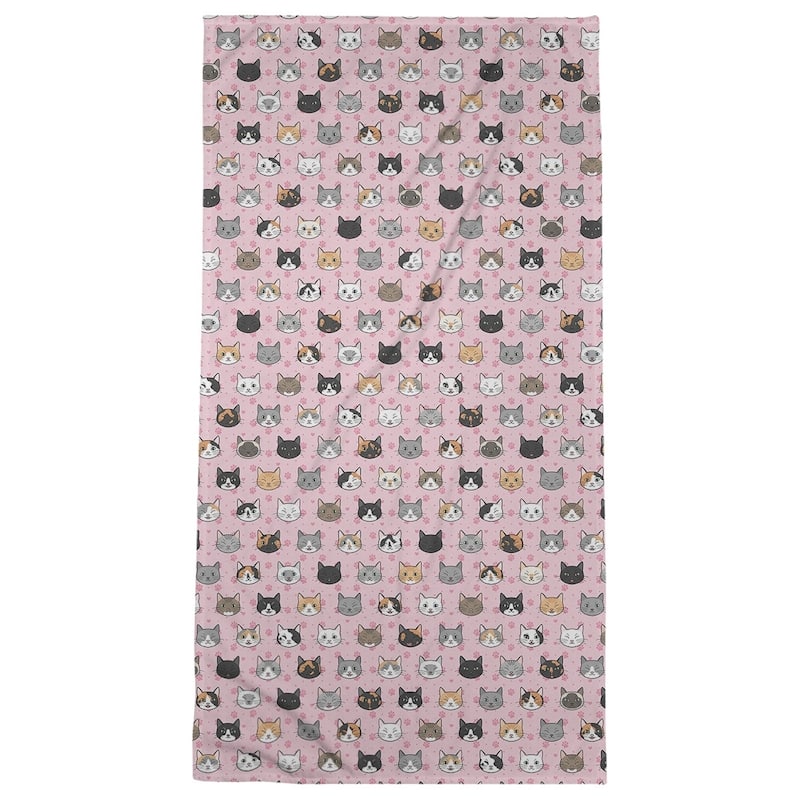 Porch & Den Alecia Kitty Cat Pattern Bath Towel - 30 x 60