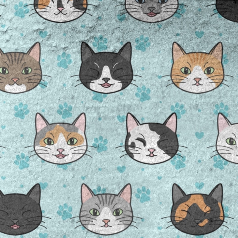 Porch & Den Alecia Kitty Cat Pattern Bath Towel - 30 x 60