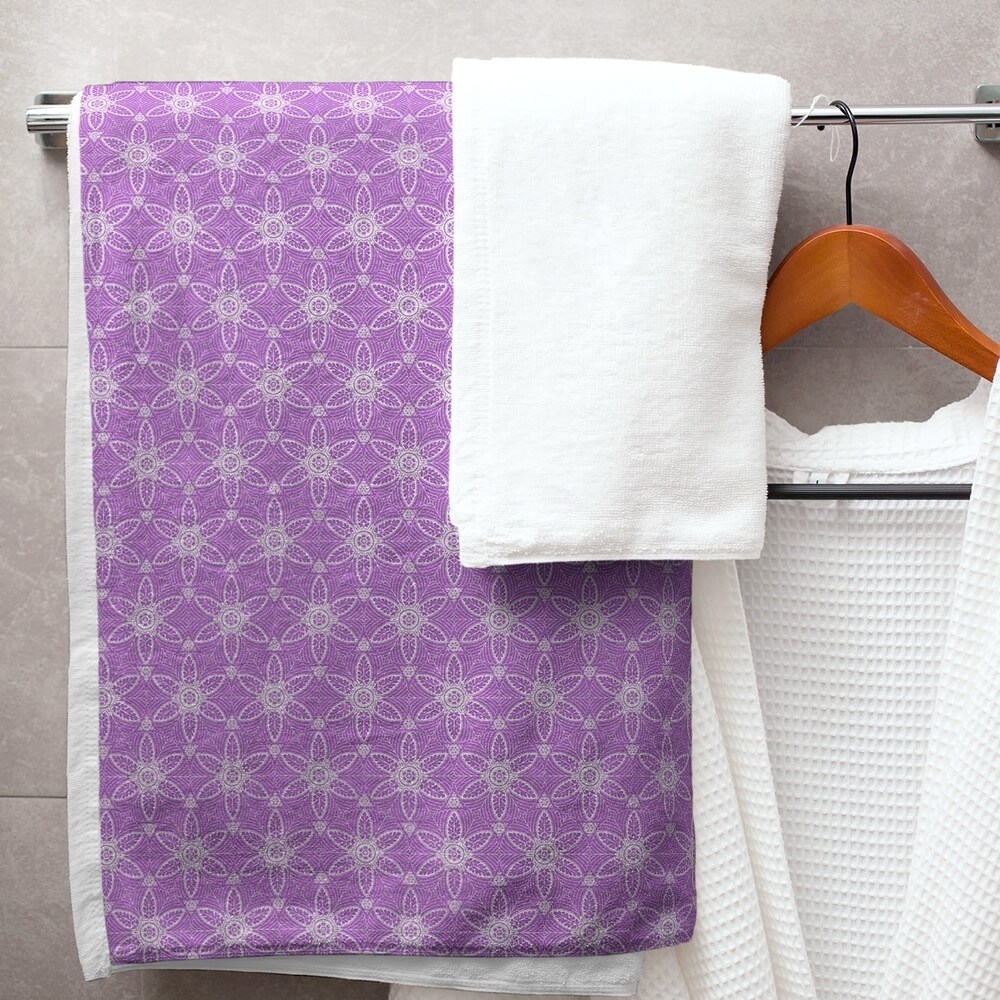 Vintage Fieldcrest Floral Bath Towel, Purple, Teal, and Blue Vintage Bathroom  Towel, Polka Dots, Retro, Floral Bath Towel, Big Bath Towel, 