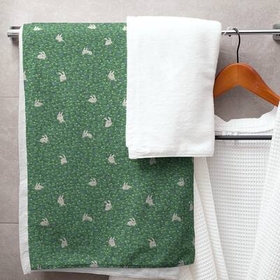 Porch & Den Alvada Bunny Rabbit Pattern Bath Towel - 30 x 60