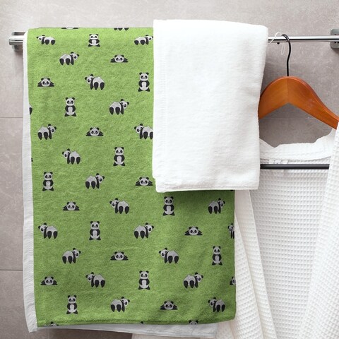 Porch & Den Bauman Panda Pattern Bath Towel - 30 x 60