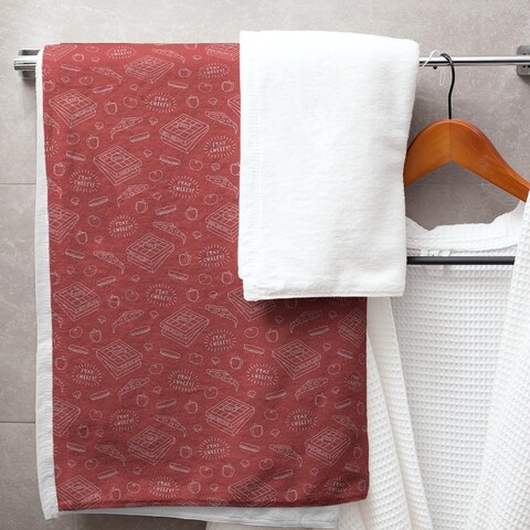Color Background Pizza Pattern Bath Towel - 30 x 60
