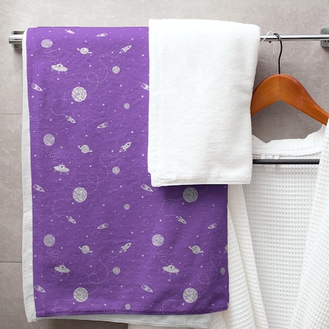 Outer Space Pattern Bath Towel - 30 x 60