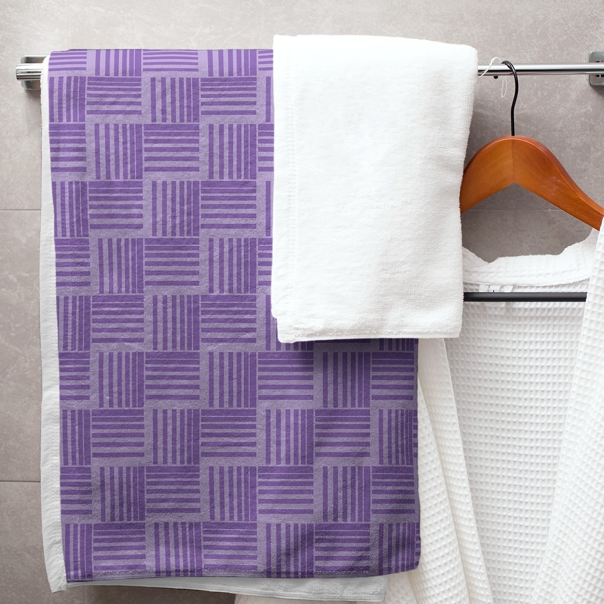 Purple Bath Set with Weave Design