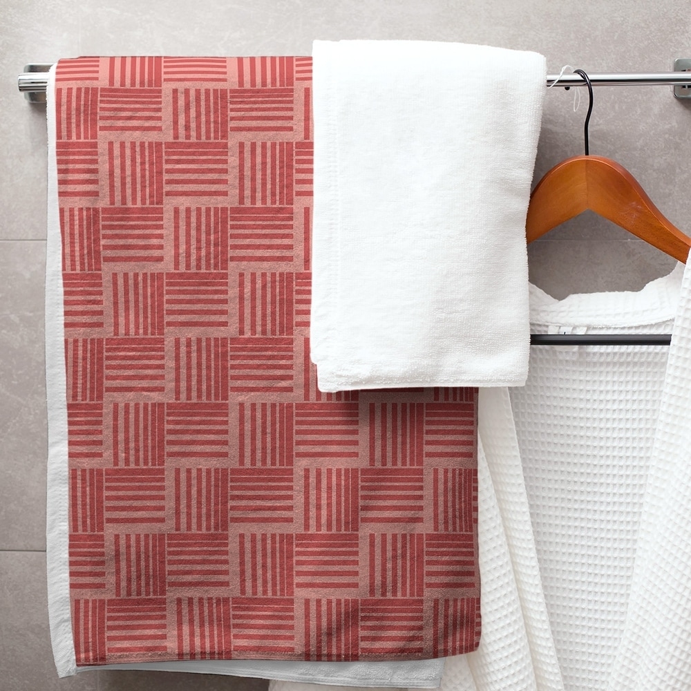 orange striped bath towels