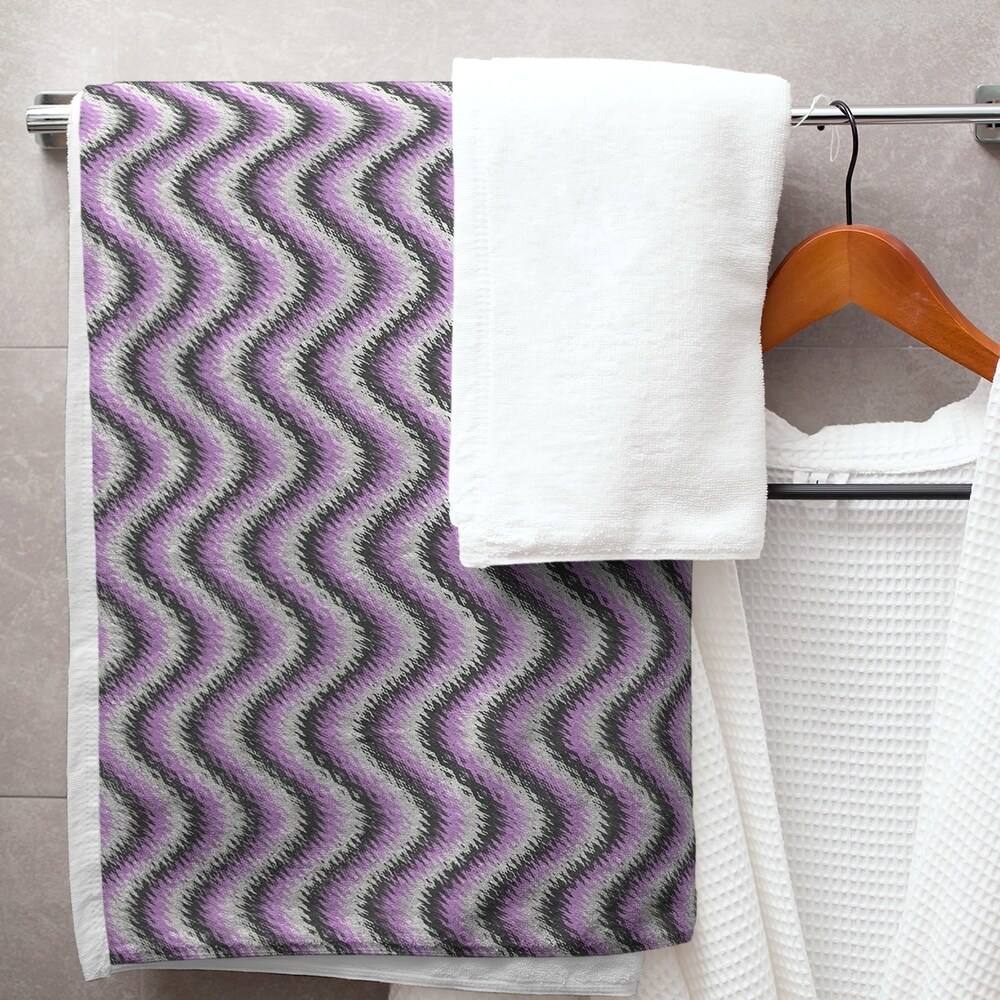 Purple cheap striped towels