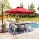 Acapulco 11-foot Dark Red Offset Cantilever Umbrella with Cross Base by ...