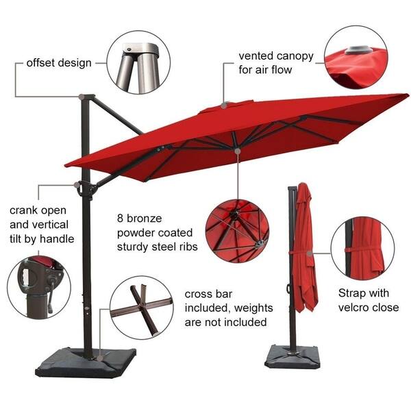 Shop Black Friday Deals On Acapulco 8x10 Foot Offset Cantilever Patio Umbrella With Cross Base By Havenside Home Overstock 28501224