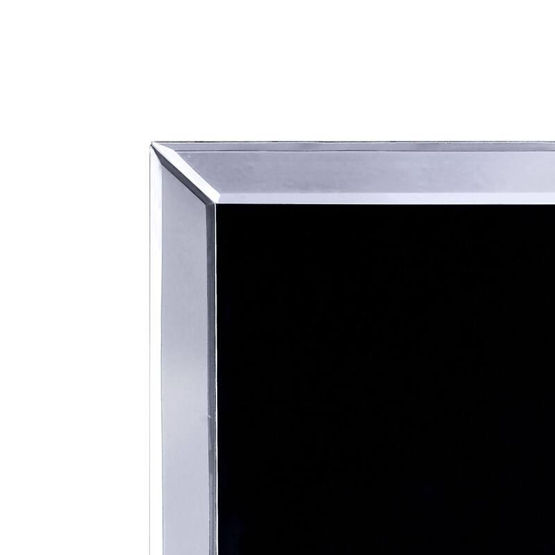 Wood and Mirror Martini Glass Wall Art, Clear and Black