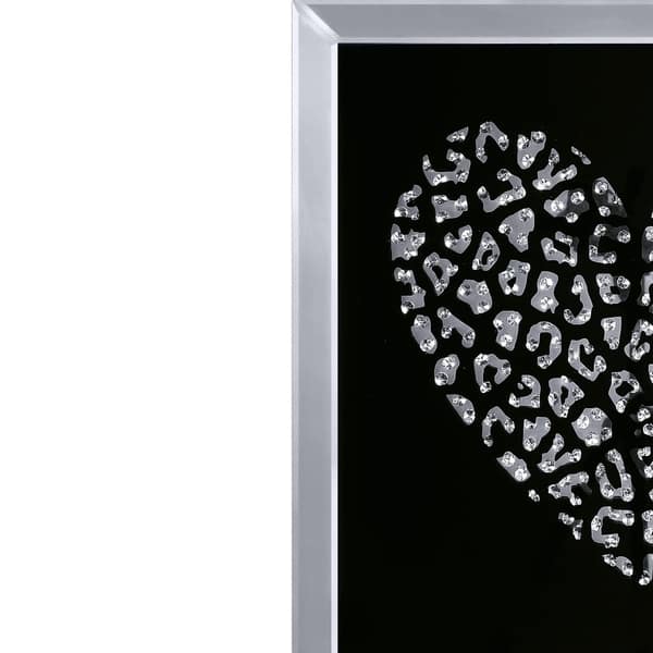 Shop Decorative Wood And Mirror Heart Wall Art Black And Clear