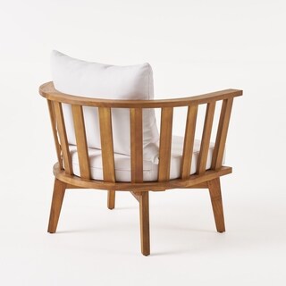Marcellus Outdoor 2 Seater Acacia Wood Club Chairs and Side Table Set by Christopher Knight Home