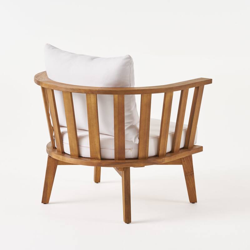 Palmo Outdoor 2 Seater Acacia Wood Club Chairs and Side Table Set by Christopher Knight Home