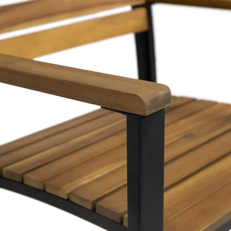 Florence Outdoor 6 Seater Wood Dining Set by Christopher Knight Home