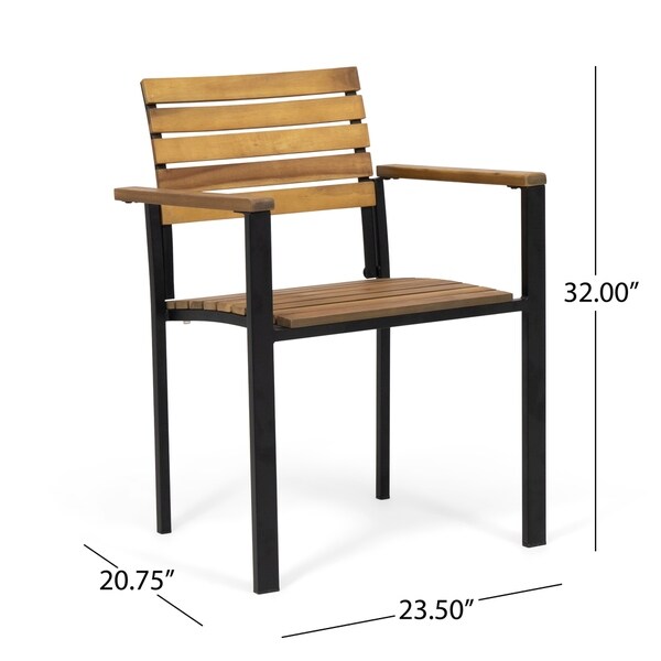 Laris Outdoor 6 Seater Wood Dining Set by Christopher Knight Home