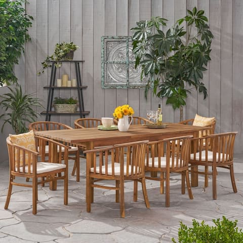 Alondra Acacia Wood Dining Set by Christopher Knight Home