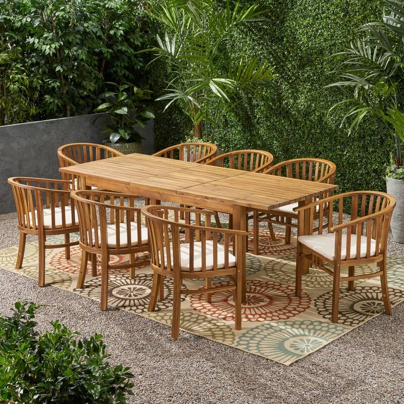 Alondra Acacia Wood Dining Set by Christopher Knight Home