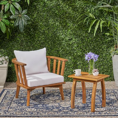 Barton Outdoor Acacia Wood Chair and Table Set by Christopher Knight Home
