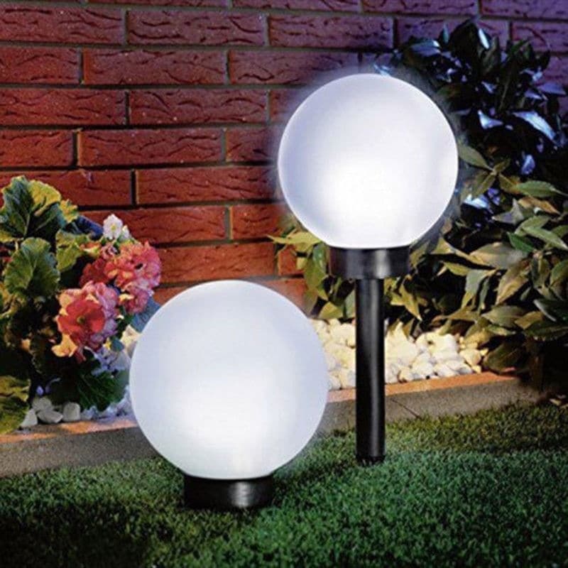 Solar Power Garden Glass Ball Outdoor Landscape Table Lamp Yard LED Light 