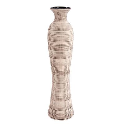 Allan Andrews Tall Ceramic Neutral Striped Vase